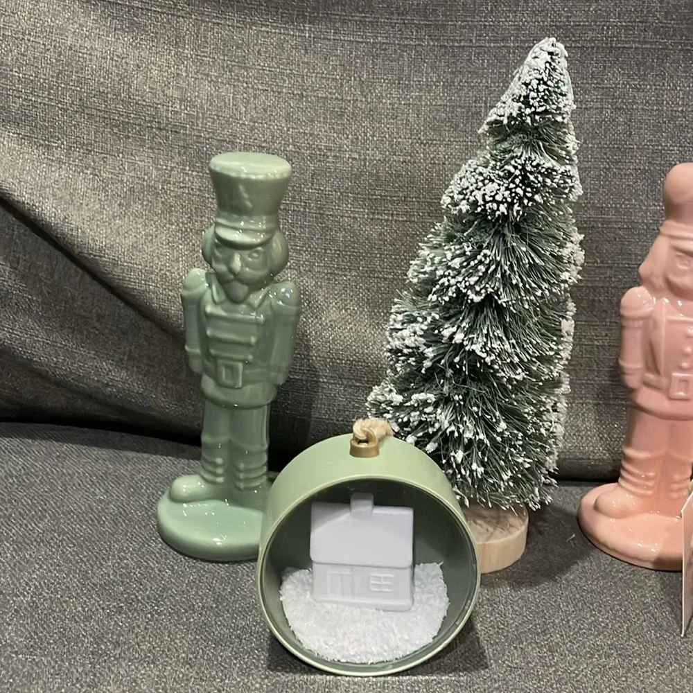 Target Playground Pink White Green Bottle Brush Nutcracker Ornament Collection